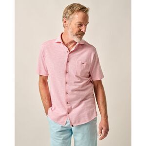 Short-Sleeve Knit Pique Button-Down Shirt - Tasca, Size: L